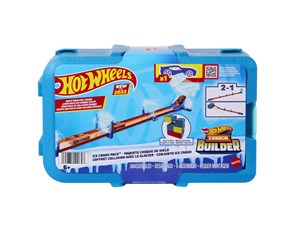 Leketøysbil - Hot Wheels Track Builder Ice Crash Playset With Toy Car 10 Ice-themed Track Pieces And Storage Box - HKX40