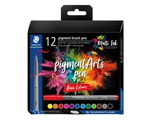 Skrive- & Tegneverktøy - Staedtler Pigment brush 371 "Basic Set" 12 pcs. Cardboard box - 371 C12-1