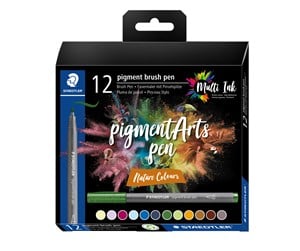 Skrive- & Tegneverktøy - Staedtler Pigment brush 371 "Nature Set" 12 pcs. Cardboard box - 371 C12-3