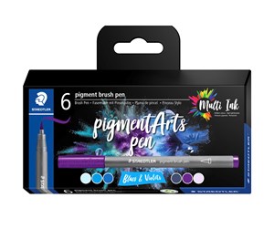 Skrive- & Tegneverktøy - Staedtler Pigment brush 371 "Blues & Violets" 6 pcs. Cardboard box - 371 C6-2