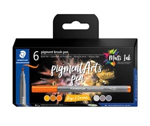 Skrive- & Tegneverktøy - Staedtler Pigment brush 371 "Greys & Caramels" 6 pcs. Cardboard box - 371 C6-4