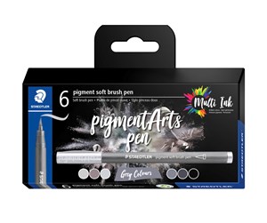 Skrive- & Tegneverktøy - Staedtler Pigment soft brush 372 "Grey colours" 6pcs. Cardboard box - 372 C6