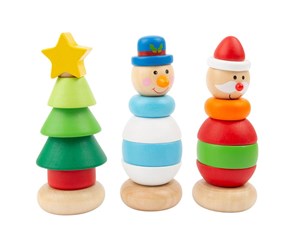 Babyleker - Small Foot Wooden Stacking Tower Christmas Figure 1 pcs. (Assorted) - 11466