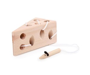 Treleker - Small Foot - Cheese and Mouse Wooden Threading Gam - 11053