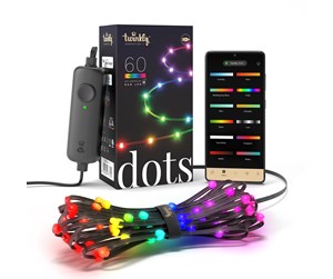 Smarthus - Twinkly Dots – 60 App-controlled RGB LEDs. 3 Meters. Black Wire. USB-powered. - TWD060STP-B