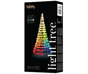 Smarthus - Twinkly Light Tree – 3 Meters Flag-pole Tree with 450 RGB + Warm White LEDs. Black Wire. Pole Included. - TWP500SPP-BEU