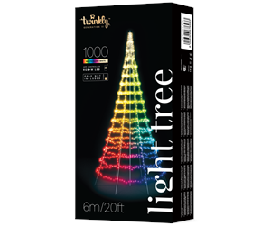 Smarthus - Twinkly Light Tree – 6 Meters Flag-pole Tree with 1000 RGB + Warm White LEDs. Black Wire. Pole not Included. - TWP01KSPP-BEU