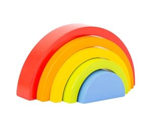 Babyleker - Small Foot - Wooden Building Blocks Rainbow 5dlg. - 10585