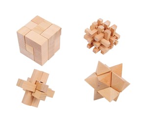 Puslespill - Small Foot - Wooden Brain Puzzles Set of 4 Tre - 2934