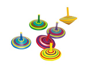 Leketøy - Small Foot - Wooden Spinning Top with Stripes 6pc - 1730