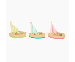 Babyleker - Small Foot - Bath Toy Wooden Sailboats Set of 3 - 11653