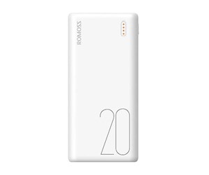 Nødlader - ROMOSS Simple 20 Nødlader - Hvit - 20000 mAh - PSL20-101-1134