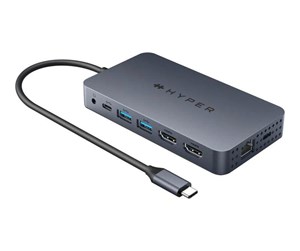 Dokkingstasjon - Hyper Drive HDM1HBUGL - docking station - USB-C - 2 x HDMI - GigE - HDM1HBUGL