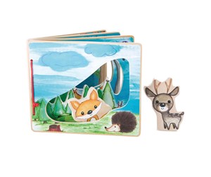 Babyleker - Small Foot - Wooden Picture Book Forest with 2 Pla - 11234