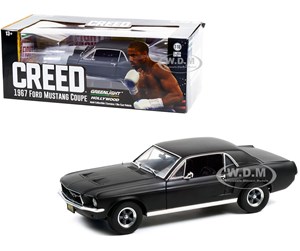 Modellbiler - Greenlight 1967 Ford Mustang Coupe Matt Black Adonis Creeds Creed 2015 Movie 1:18 Scale Diecast Model Car - 0810027494153