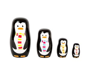 Treleker - Small Foot - Wooden Matryoshka Dolls Penguin Family - 10619