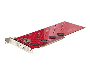 Harddisk - Tilbehør - StarTech.com Quad M.2 PCIe Adapter Card x16 Quad NVMe or AHCI M.2 SSD to PCI Express 4.0 Up to 7.8GBps - QUAD-M2-PCIE-CARD-B