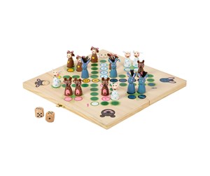 Brettspill & Puslespill - Small Foot - Wooden Ludo Game Farm Animals - 6257