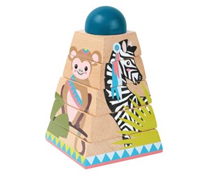 Babyleker - Small Foot - Wooden Stacking Tower Jungle 6 pcs. - 11090