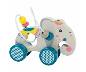 Babyleker - Small Foot - Wooden Push Figure Elephant with Moto - 11088