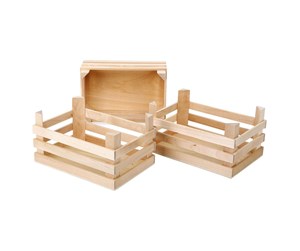 Rollelek - Small Foot - Wooden Crates Large 18x12x9.5cm Set of 3 - 1807