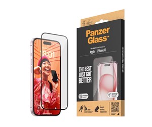 Mobil - Beskyttelsesglass - PanzerGlass Screen Protector iPhone 15 | Ultra-Wide Fit w. EasyAligner - PANZER2809