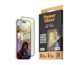 Mobil - Beskyttelsesglass - PanzerGlass Eyecare Screen Protection iPhone 15 | Ultra-Wide Fit w. EasyAligner - PANZER2813