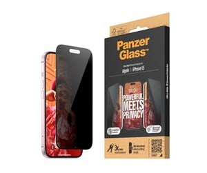 Mobil - Beskyttelsesglass - PanzerGlass Privacy Screen Protector iPhone 15 | Ultra-Wide Fit w. EasyAligner - PANZERP2809