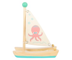 Leketøysbil - Small Foot - Bath Toy Wooden Catamaran Octopus - 11656