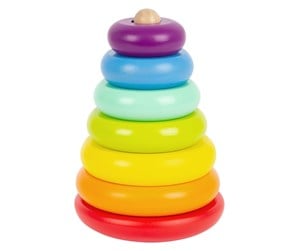 Babyleker - Small Foot - Wooden Stacking Tower Rainbow 7dlg. - 11775