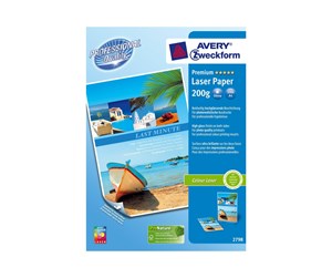 Papir, Fotopapir & Etiketter - Avery Premium fargelaserpapir, A4, dobbeltsidig belegg, 200 g/m² - 2798