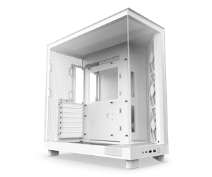 Kabinett - NZXT H6 Flow Compact Dual Chamber - Matte White - Kabinett - Miditower - Hvit - CC-H61FW-01