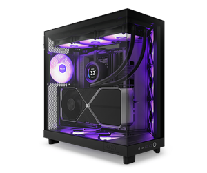 Kabinett - NZXT H6 Flow Compact Dual Chamber with RGB - Matte Black - Kabinett - Miditower - Svart - CC-H61FB-R1