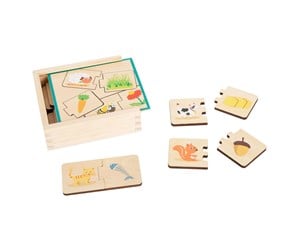 Puslespill - Small Foot - Wooden Puzzle Animals and their Food Tre - 11731