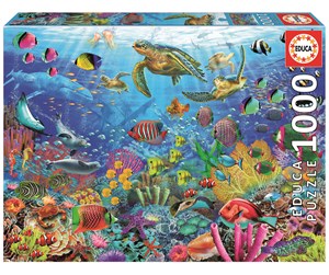 Puslespill - Educa 1000 Tropical Fantasy Turttles - 80-19266