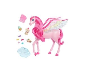 Dukker, Bamser & Utstyr - Barbie A Touch Of Magic Pink Pegasus With Puppy Winged Horse Toys With Lights And Sounds - HLC40