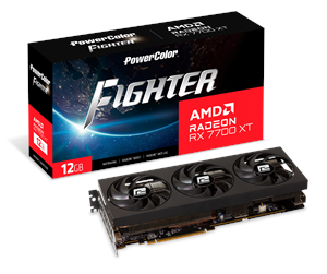 Grafikkort - PowerColor Radeon RX 7700 XT Fighter OC - 12GB GDDR6 RAM - Grafikkort - RX7700XT 12G-F/OC