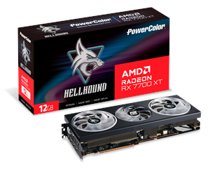 Grafikkort - PowerColor Radeon RX 7700 XT Hellhound OC - 12GB GDDR6 VRAM - Grafikkort - RX7700XT 12G-L/OC