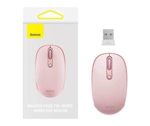 Mus - Baseus Wireless mouse F01B Tri-mode 2.4G BT5.0 1600 DPI (pink) - 3 knapper - Rosa - B01055503413-00