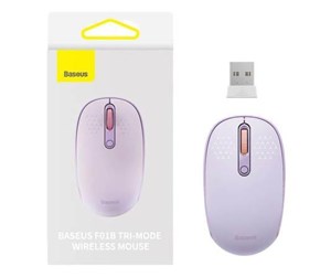 Mus - Baseus Wireless mouse F01B Tri-mode 2.4G BT 5.0 1600 DPI (purple) - 3 knapper - Lilla - B01055503513-00