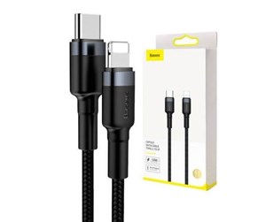 USB - Baseus Cafule Cable Type-C to iP PD 18W 1m Gray+Black - CATLKLF-G1