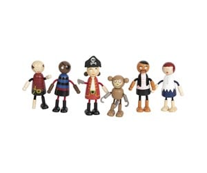 Treleker - Small Foot - Wooden Dolls Pirate Bendable 6pcs. - 12412