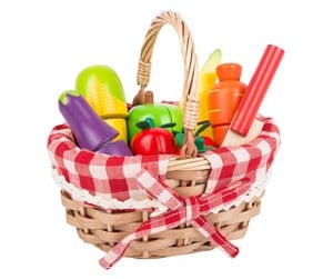 Rollelek - Small Foot - Wooden Picnic Basket with Cut Fruit - 11281