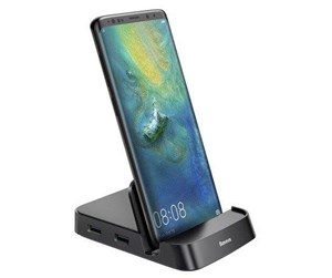 Mobil - Adaptere og ladere - Baseus Mate USB Type-C Hub Desktop Docking Station Stand for Mobile Phone - CAHUB-AT01