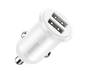 Mobil - Adaptere og ladere - Baseus Grain Pro Car Charger 2x USB 4.8A (white) - CCALLP-02