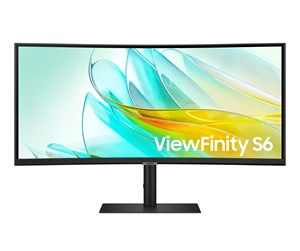 Skjerm - 34" Samsung ViewFinity S6 - 3440x1440 (UWQHD) - 100Hz - VA - 90W USB-C - Curved - LS34C652UAUXEN