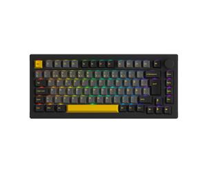 Tastatur - Akkogear 5075B Plus-S - Black & Gold - Akko CS Wine Red - Gamingtastatur - Uten numpad - Nordisk - Svart - 6925758624374