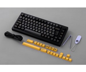 Tastatur - Akkogear 5075B Plus-S - Black & Gold - Akko Cream Yellow - Gamingtastatur - Uten numpad - Nordisk - Svart - 6925758624381