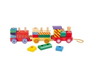 Treleker - Small Foot - Wooden Stacking Blocks Train 16dlg. - 3498