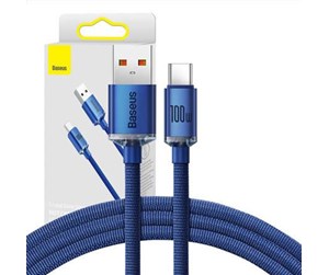 USB - Baseus Crystal Shine cable USB to USB-C 5A100W1.2m (blue) - CAJY000403